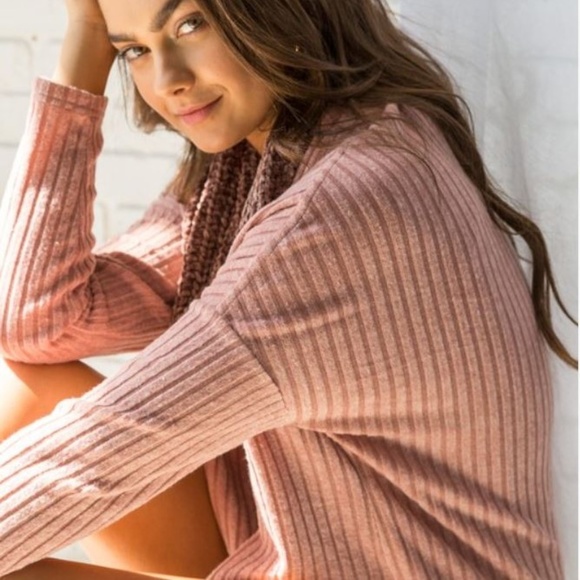 Brushed Rib Soft Button Down Cardigan - Picture 4 of 4